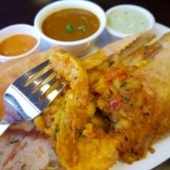 Shrimp Vindaloo Dosa